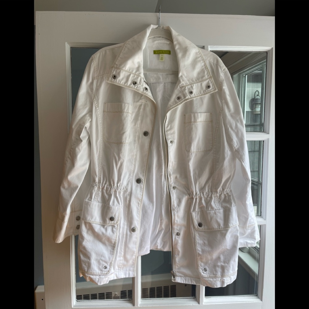 Sigrid Olsen womens white zip up jacket